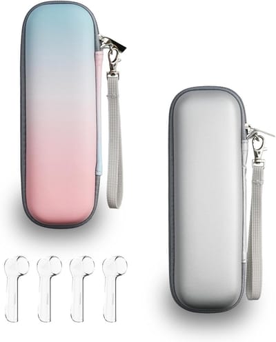 Reis Etui voor Elektrische Tandenborstel - Harde Opbergtas voor Oral Care, Draagbare Bescherming en Reiskoffer (Zilver + Gradient)