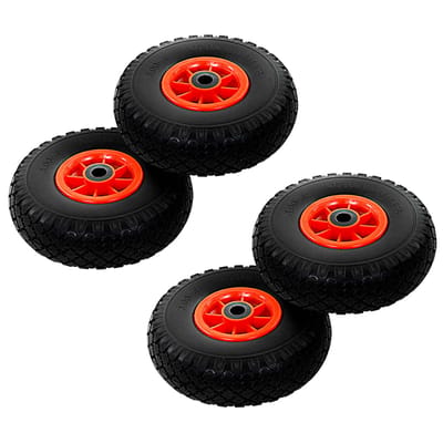 vidaXL - Steekwagenwielen - 3,00-4 - (260x85) - massief - PU - 4 - st
