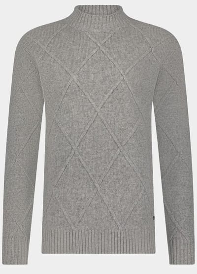 Born With Appetite Coltrui Grijs Ivar Pull Mockneck BWA25305IV44/920 light grey