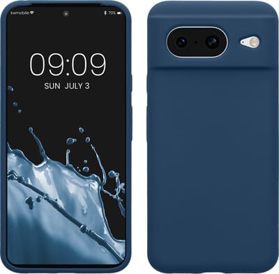kwmobile telefoonhoesje geschikt voor Google Pixel 8 - Hoesje met siliconen coating - Smartphone case in marineblauw