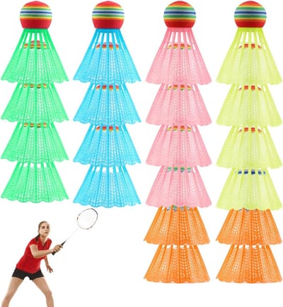 20 Stuks Badminton Shuttlecocks van Veer voor Training en Wedstrijden, Duurzaam en Kleurig voor Binnen en Buiten
