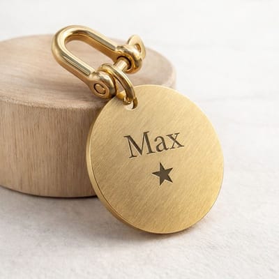 Luxe Ronde Hondenpenning | Messing | Messing Hondenpenning Rond 35 mm | Ronde hondenpenning graveren | Petshop Seven