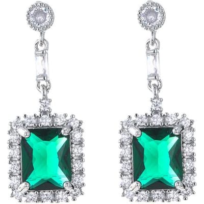 Emmaya – boucles d'oreilles décoratives en Zircon cubique brillant, Design de forme carrée pour femmes, Style moderne, bijoux fins, robe exquise, nouvelle collection de l’or blanc