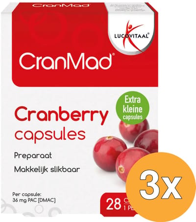 3x Lucovitaal CranMad Cranberry (28 capsules)