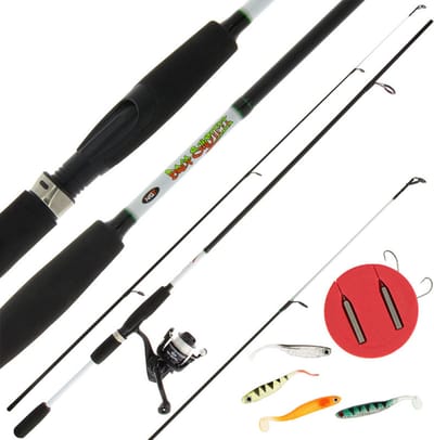 NGT Drop Shot Combo inclusief hengel, molen, lijn, dropshot rigs, lood en softbaits | Roofvis set