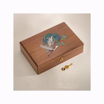 Houten Sieradenkist - Opbergdoos Accessoires - Sieraden Organiseren - Massief Walnoot Hout - 24x16x6 cm - Donkerbruin