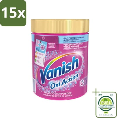 15 x Vanish Oxi Action - Vlekkenverwijderaar Poeder - Gekleurde Was - 1 Kg - Grootverpakking - Vlekkenverwijderaar - Wasbooster - Gekleurde Was - Vlekken Verwijderen - Wasmiddel