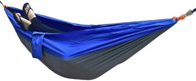 Dubbele Hangmat - Kampeerhangmat Lichtgewicht - Outdoor Ontspanning - Ademend Nylon Materiaal - 2.5 Meter Lang - Blauw