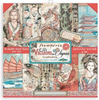 Stamperia - Sir Vagabond in Japan 6x6 Inch Paper Pack (SBBXS08)