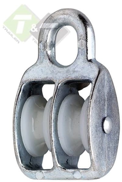 12 mm diameter kabel 390 kg belasting katrol dubbel wiel nylon - Kabelkatrol - draadkabelblok - hangkatrol - geleide wiel