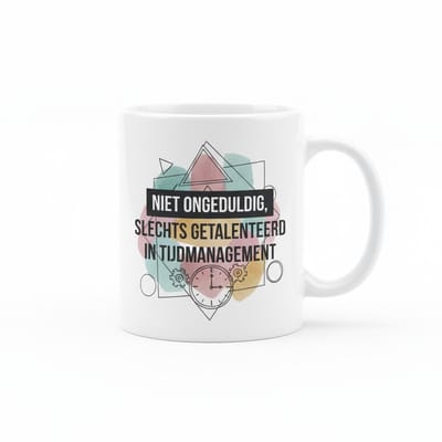 Grappige Tijdmanagement Mok – “Niet Ongeduldig, Slechts Getalenteerd” Quote – 330 ml Koffiebeker
