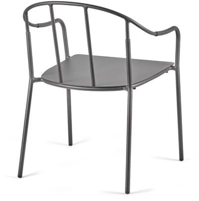 Serax Piet Boon Patio stoel met armleuning zwart met kussen beige