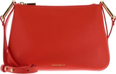 COCCINELLE Leren Schoudertas Magie Mini Bag Grained Leather Gazpacho Oranje
