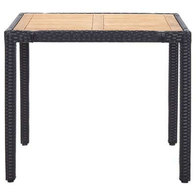 vidaXL - 5-delige - Tuinset - met - kussens - poly - rattan - zwart