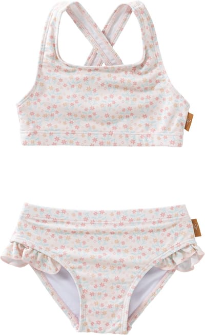 Fresk UV Bikini voor Meisjes 110 -Zwemkleding met UV-bescherming UPF 50 - Sneldrogend - Tweedelig Zwempak - Bikiniset Meisjes - Roze - Garden Flowers