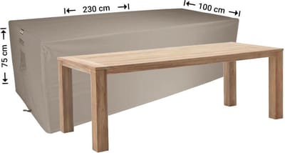 Raffles Covers Beschermhoes tuintafel - 230 x 100 H: 75 cm - RT230 - Waterdicht - Ademend - UV-bestendig - Elastisch rijgkoord - Beschermhoes tuinmeubelen
