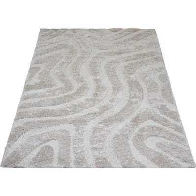 Vloerkleed Isa Beige 70 - 240 x 340 cm - Design Hoog-Laag Vloerkleed in Scandinavische / Japandi Stijl