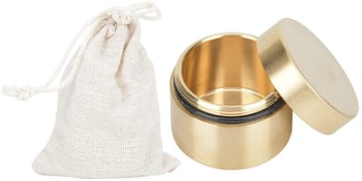 Dailygoods- Opbergdoos Waterdicht - Messing Pillendoosje - Mini Opbergdoos - Sieraden Opbergdoos - Opbergdoos Voor Binnen/Buiten - Buitendiameter 5,9 cm - Sieradenbox