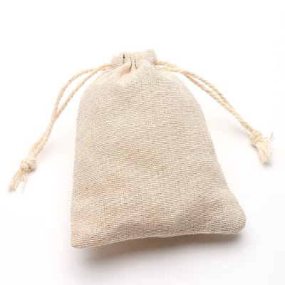 Dailygoods- Cadeauzakjes 25 Stuks - Katoenen Zakjes 9 x 12 cm - Trekkoord - Jute Zakjes - Bruiloft/Feest - Verpakking voor Geschenken