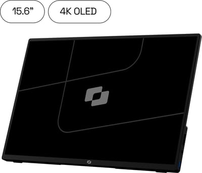 Screenmate® One 4K OLED Portable Monitor 15,6” - Draagbare Monitor met Beschermhoes - Extra Scherm Laptop - Draagbaar Beeldscherm - Grijs