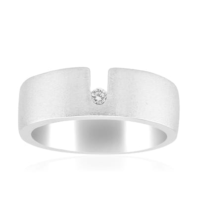 Cavill - 925 Sterling Zilver Ring - I1 G Diamant 0 03 ct - Rhodiumlaag - Moderne Elegante Ronde Briljant - Tijdloze Damesring