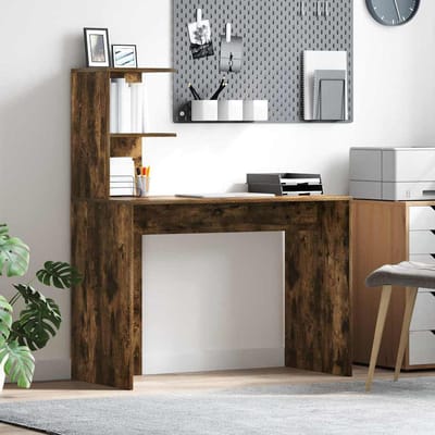 vidaXL - Bureau - Rook - Eiken - 102 - x - 50 - x - 124 - cm - Bewerkt - hout