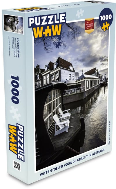 Puzzel Alkmaar - Boot - Gracht - Legpuzzel - Puzzel 1000 stukjes volwassenen