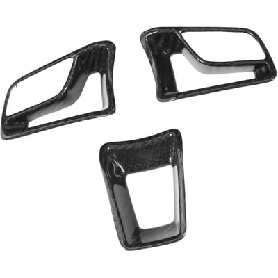 Stuurwiel Cover Trim Koolstofvezel Bedieningspaneel Frame Decal Sticker voor Macan 718 Boxster Cayman 911 black