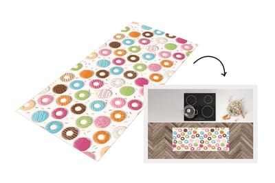Keukenloper - Loper keuken - Patronen - Donut - Pastel - 120x50 cm - Keukenloper vinyl