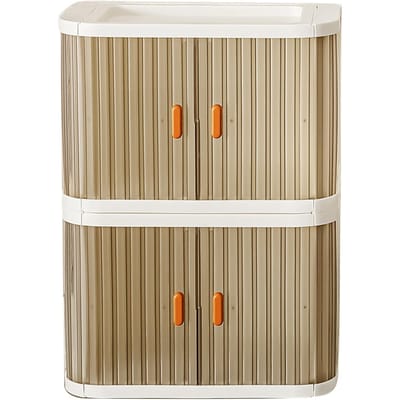 Opvouwbare Desktop Opbergdoos met 2-weg Schuifdeur Stapelbaar Ruime Capaciteit Organizer Container