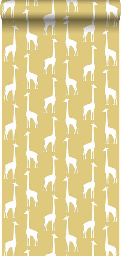 ESTAhome behang giraffen okergeel - 53 cm x 10.05 m - 139059