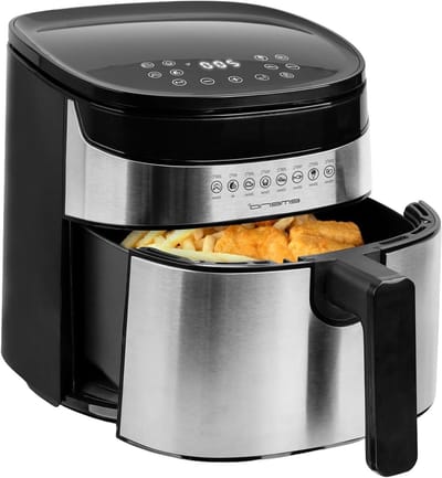 Digitale Airfryer - Heteluchtfriteuse XL - Gezond Frituren - 8 Programma's - 4.5 Liter - Zwart Zilver