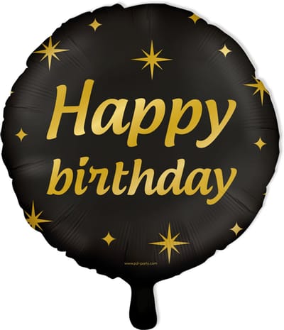 BTH - Folieballon Happy Birthday - Zwart-Goud - Verjaardag Versiering - Helium - Versiering - Verjaardag - Feestartikelen