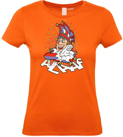 Dames t-shirt Alaaf | Carnavalskleding dames | Carnaval Kostuum | Foute Party | Oranje Dames | maat XS
