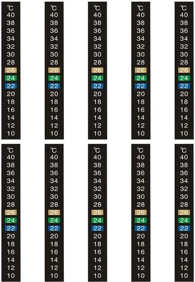 Dailygoods- Aquarium Thermometer Digitale Stickers - Water Temperatuur Meter - Temperatuurweergave 10-40 °C - Eenvoudig aan te brengen - Veilig voor Vissen - Watertemperatuurstrip