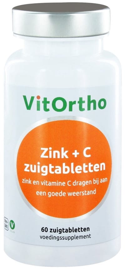 VitOrtho Zink + C zuigtabletten - 60 zuigtabletten