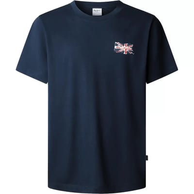 Pepe Jeans Small Flag T-shirt Met Korte Mouwen Blauw XL Man