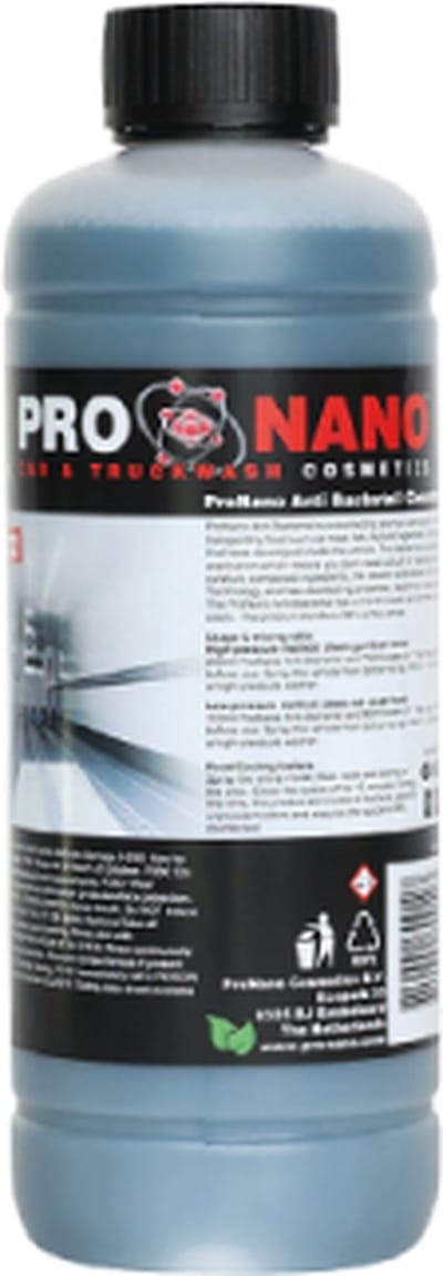 ProNano | Pro Nano Anti Bacterial 1L | Concentraat | CONTACTLOOS WASSEN! NANO TECHNOLOGIE | voor het reinigen van voertuigen die voedingsmiddelen vervoeren, zoals: vlees, vis, fruit en groente. Het elimineert de bacteriën