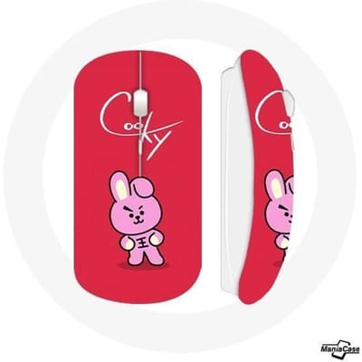 Draadloze muis BTS Bangtan Boys BT21 Cooky rode achtergrond