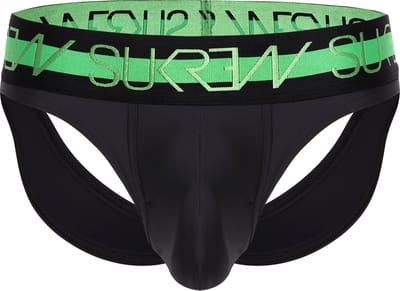 Sukrew V-Thong Zwart - Maat M - Herenstring - String Jockstrap Combinatie - Mannen Ondergoed
