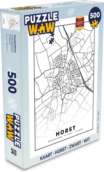 Puzzel Kaart - Horst - Zwart - Wit - Legpuzzel - Puzzel 500 stukjes