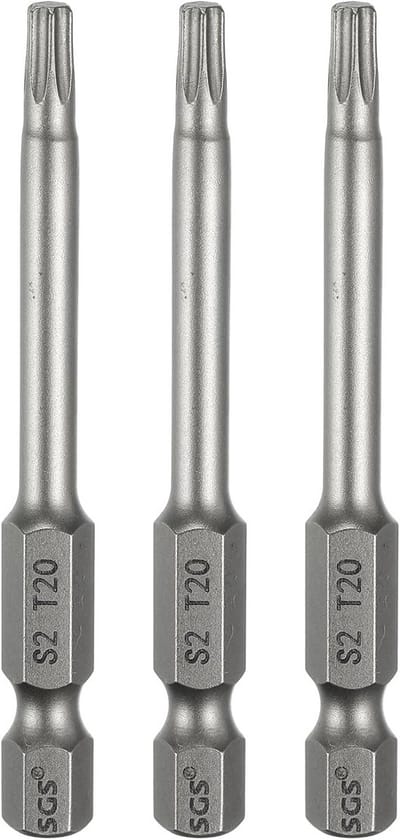 3-delige T20 Torx Bitset 65mm - Magnetisch S2 Staal voor Elektrische Schroevendraaiers