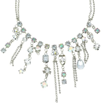 Behave - Zilverkleur ketting met speelse hangers - Party chic stijl