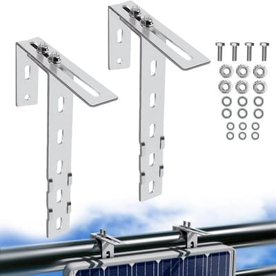 Set van 2 Beugels voor Balkon voor het Bevestigen van Zonnepanelen - Driehoekige Railing Beugels zonder Boren voor Solar Montage