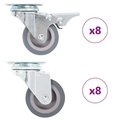 vidaXL - 16 - st - Zwenkwielen - 50 - mm