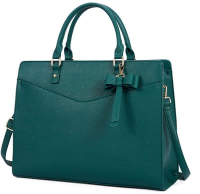 Laptoptas - LKaptoptas dames - Laptoptas dames - Schoudertas dames - Laptoptas 15.6 inch - Business tas - PU-leer - Waterdicht - Lichtgewicht - Voor kantoor en zakelijk gebruik - Werkstas - Donkergroen