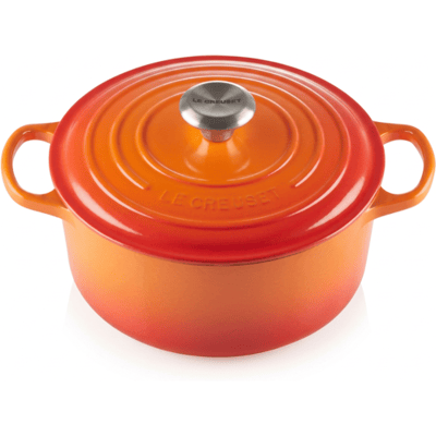 Le Creuset signature gietijzeren braadpan - rond, 28 cm, oranje