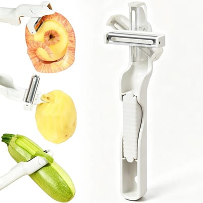 Ergonomische Peeler voor Groenten en Fruit, Ideaal voor Sparen, Aardappelen en Wortelen (Wit)