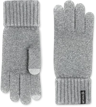 Baltic | Donkergrijze wollen handschoenen met fijn ribpatroon en touchscreenfunctie