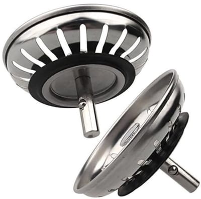 Gootsteen Afvoer Plug voor de Keuken - Universele wasbak 80 mm - 2 stuk - zeefmand roestvrij staal 80 mm - Gootsteen zeef - Gootsteen Zeven - RVS - Geschikt Voor Blanco gootsteen vervangend onderdeel